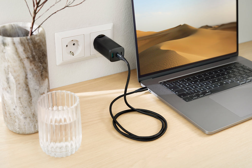 Philips 65W ultra fast PD 3-port USB wall charger - Black