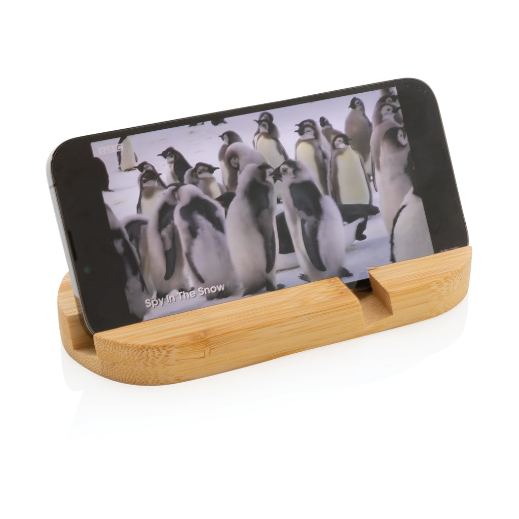 Bamboo tablet and phone holder - Brown