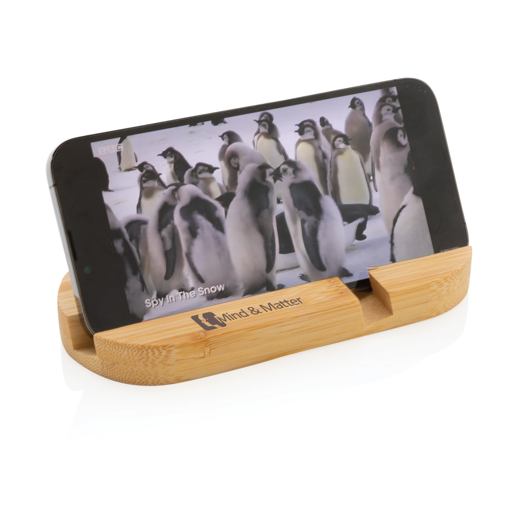 Bamboo tablet and phone holder - Brown