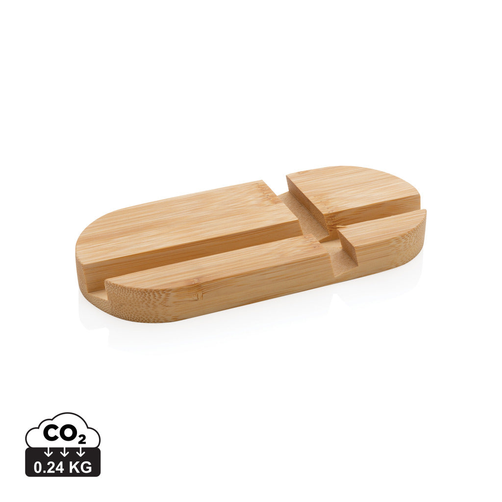 Bamboo tablet and phone holder - Brown