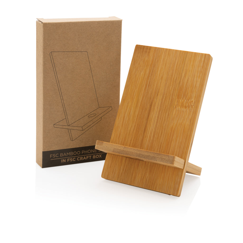 Bamboo phone stand in kraft box - Brown
