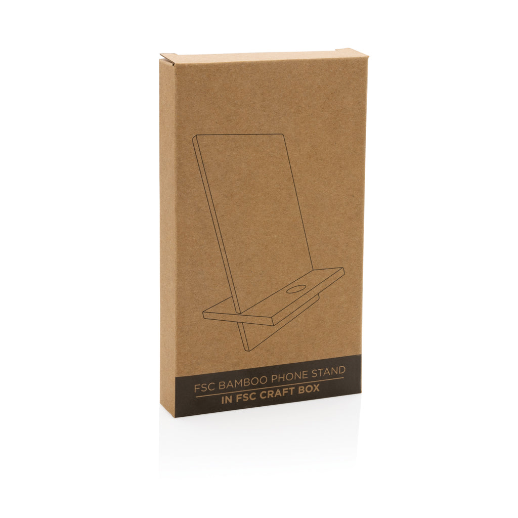 Bamboo phone stand in kraft box - Brown