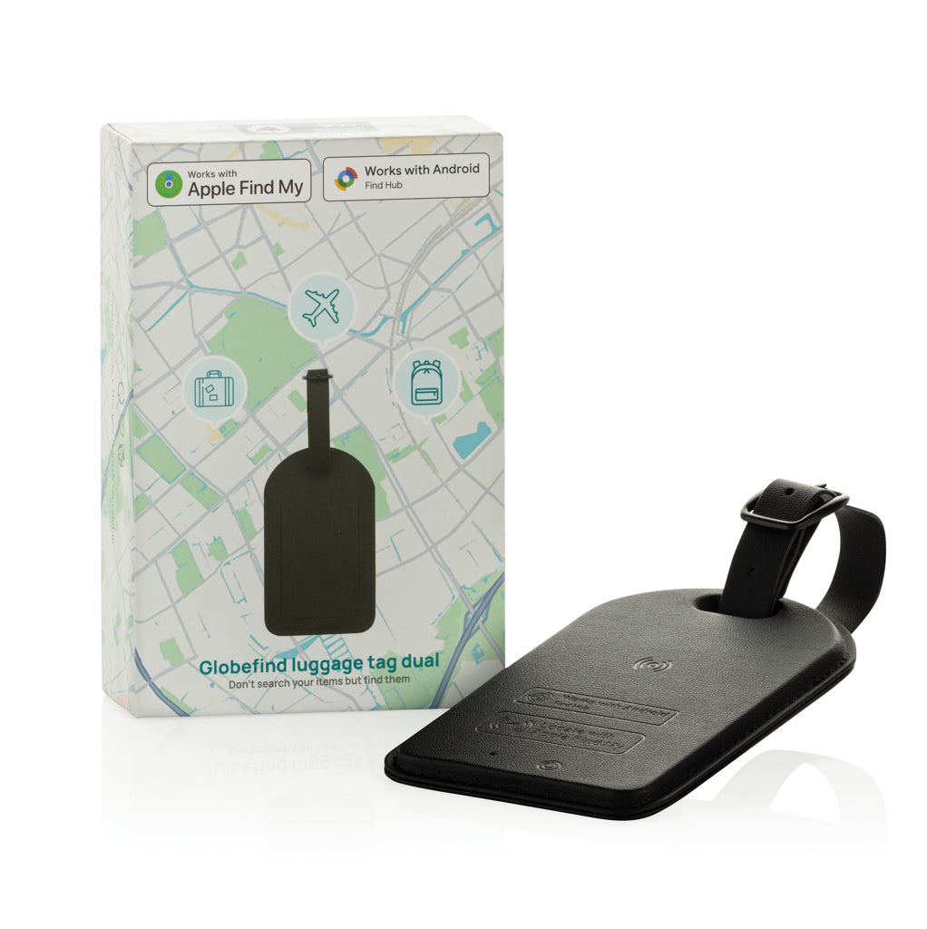 Globefind Dual RCS luggage tag with worldwide locating - Black