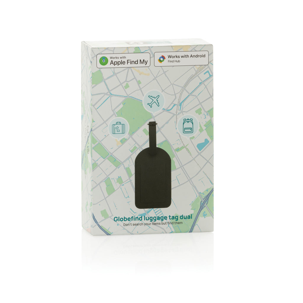 Globefind Dual RCS luggage tag with worldwide locating - Black