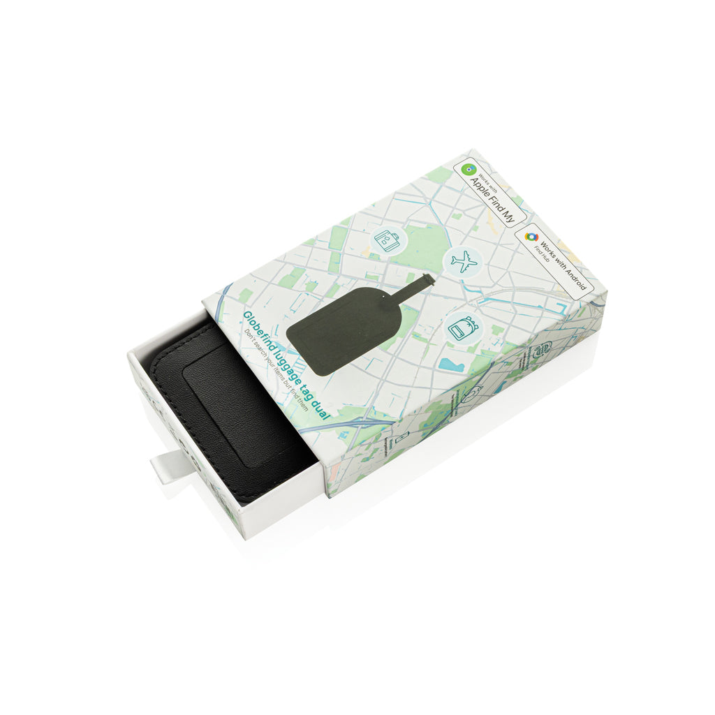 Globefind Dual RCS luggage tag with worldwide locating - Black