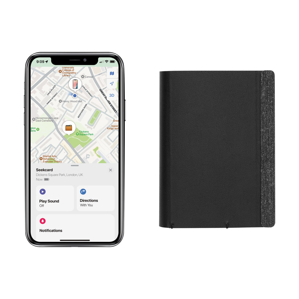 Seekcard RCS rpolyester card wallet with worldwide locating - Black