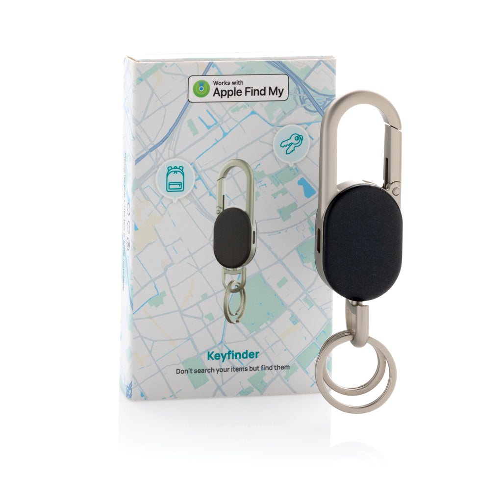 Keyfinder keychain with worldwide locating and USB C - Black