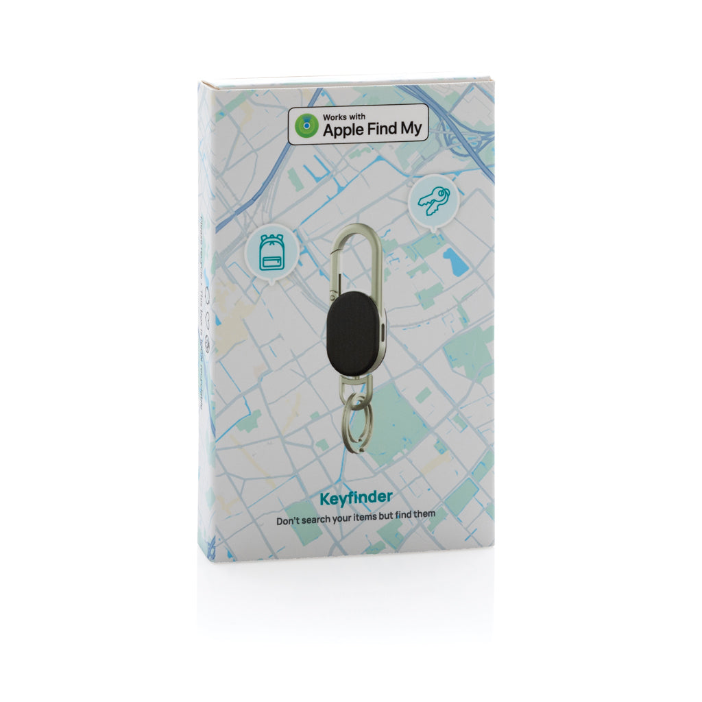 Keyfinder keychain with worldwide locating and USB C - Black