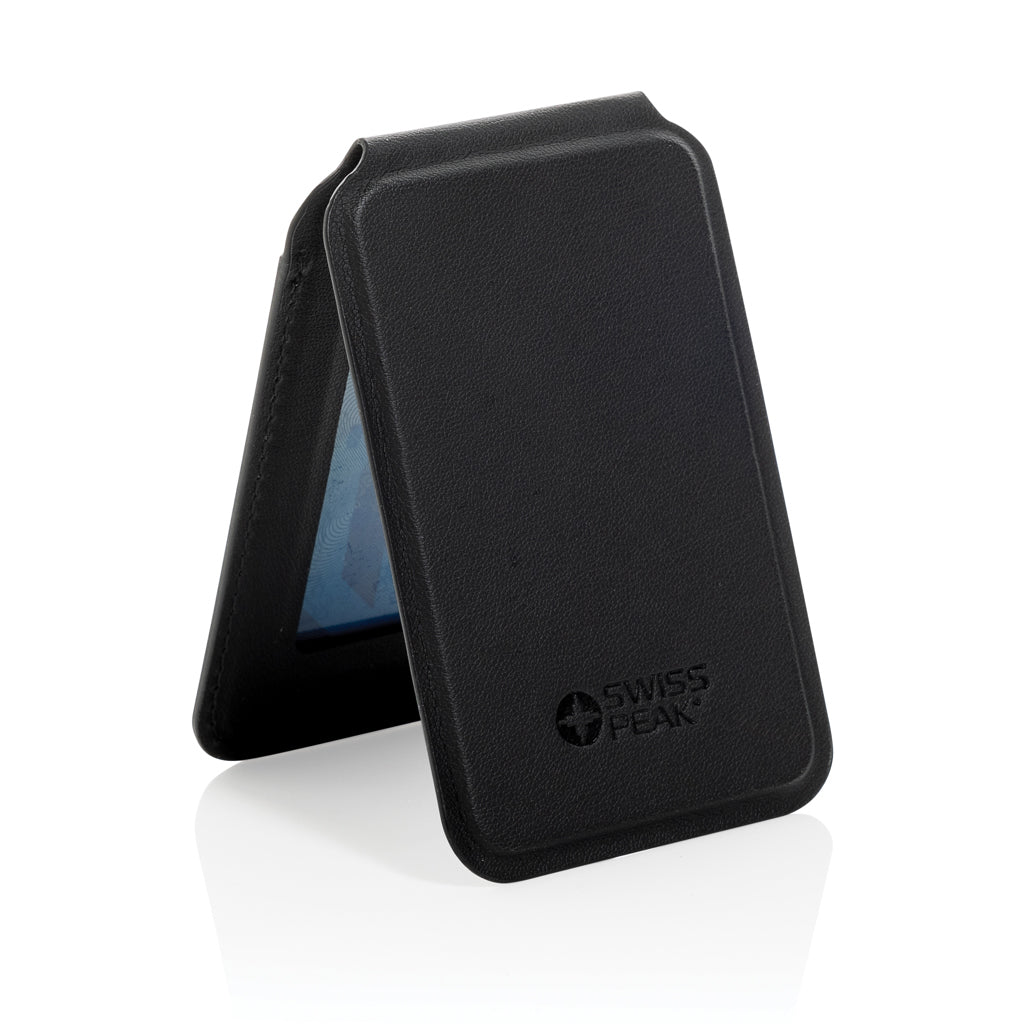 Magstand RCS recycled PU magnetic phone wallet with stand - Black