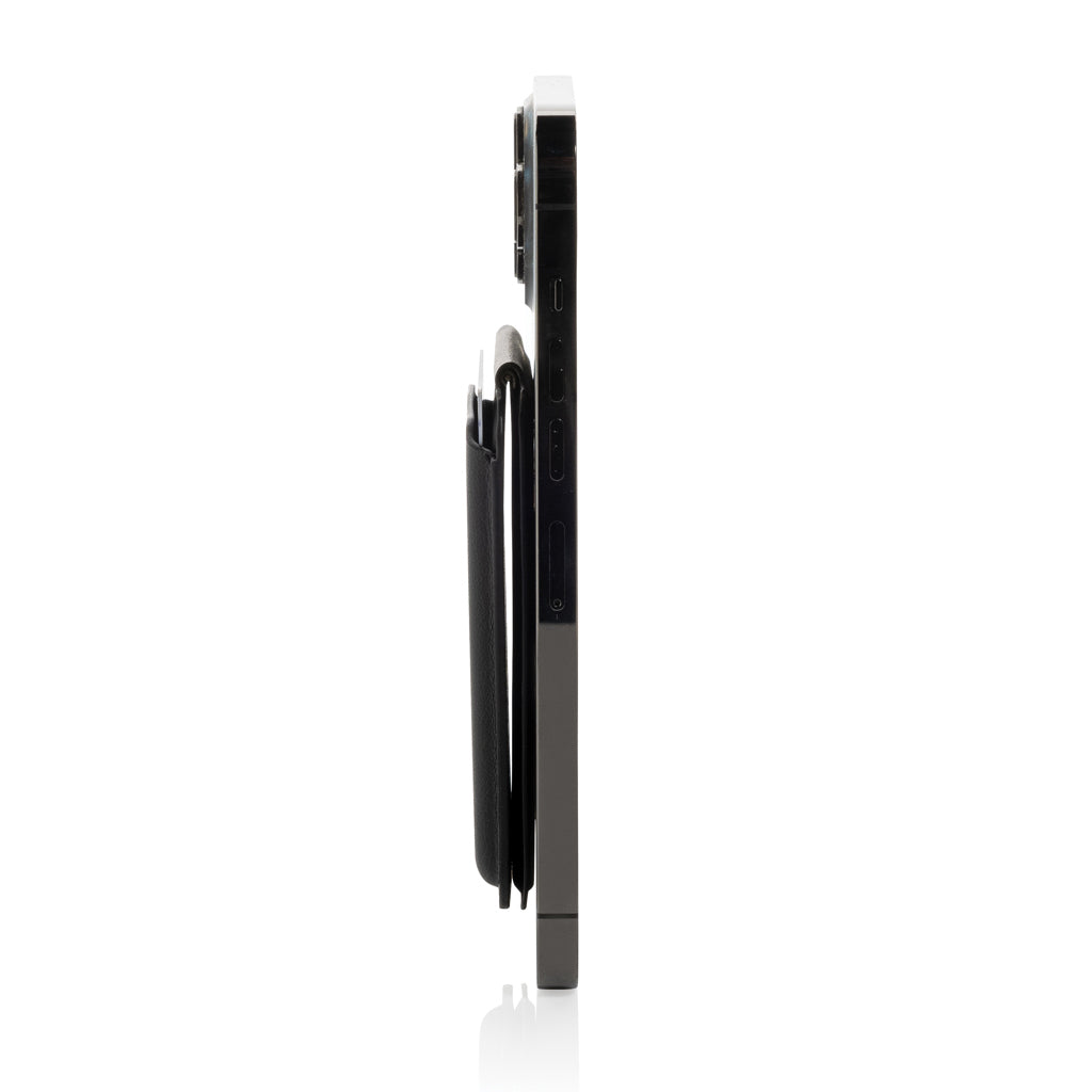 Magstand RCS recycled PU magnetic phone wallet with stand - Black