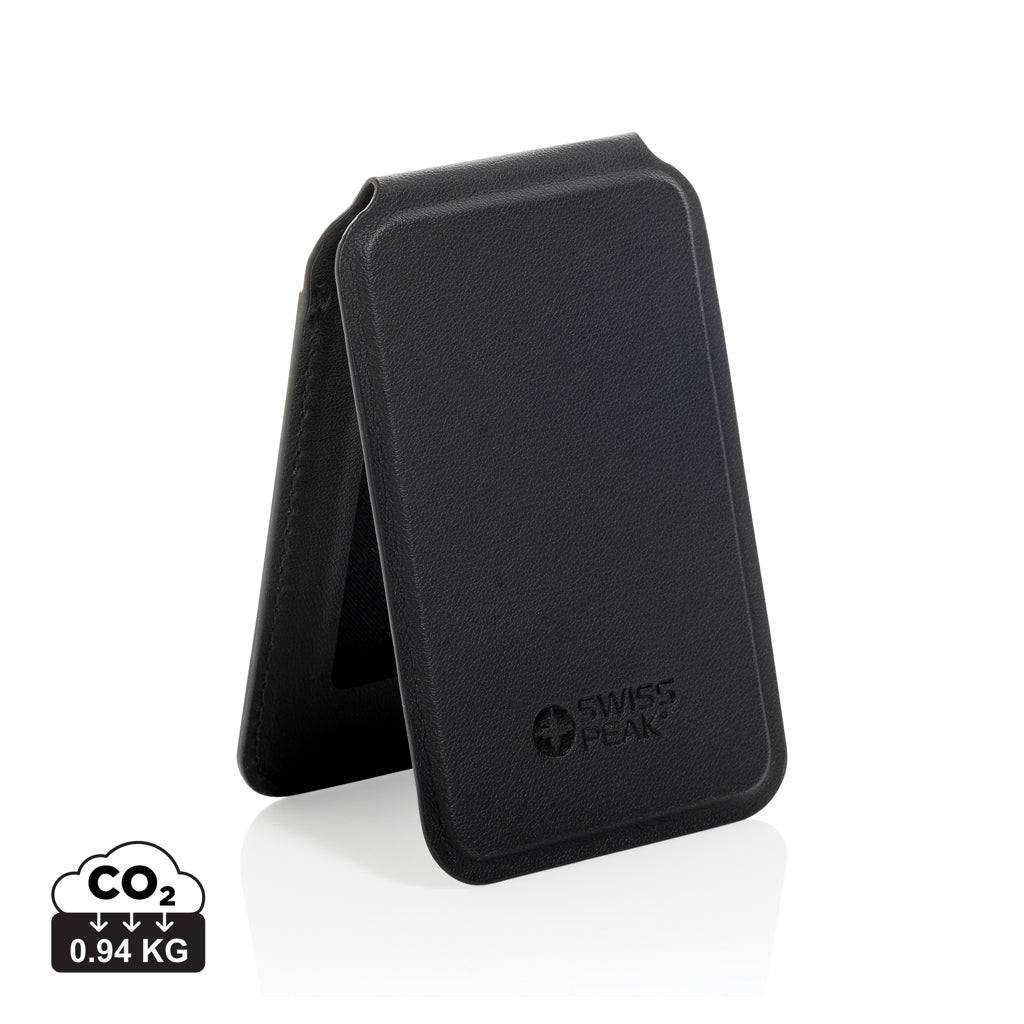 Magstand RCS recycled PU magnetic phone wallet with stand - Black