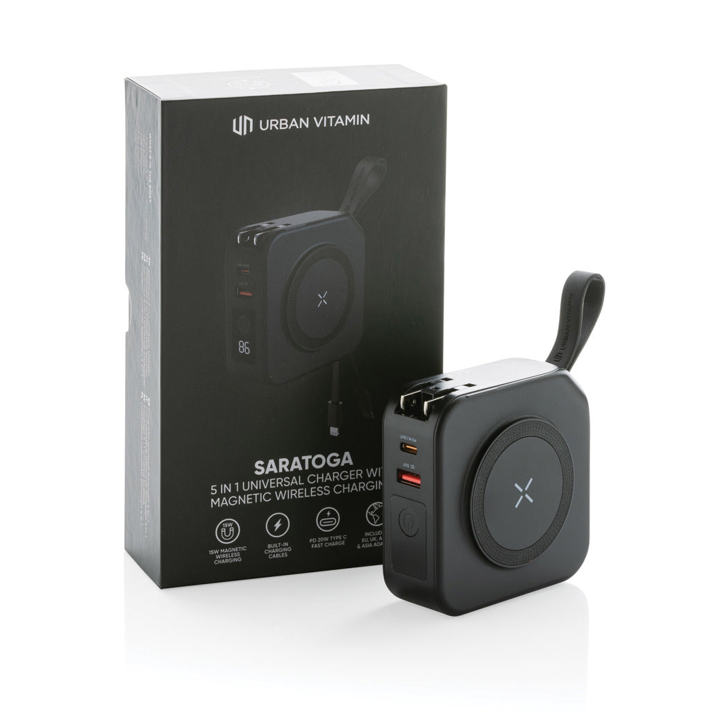 Urban Vitamin Saratoga 5 in 1 universal charger - Black