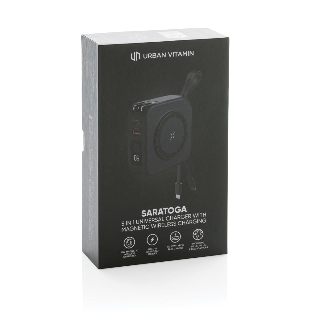 Urban Vitamin Saratoga 5 in 1 universal charger - Black
