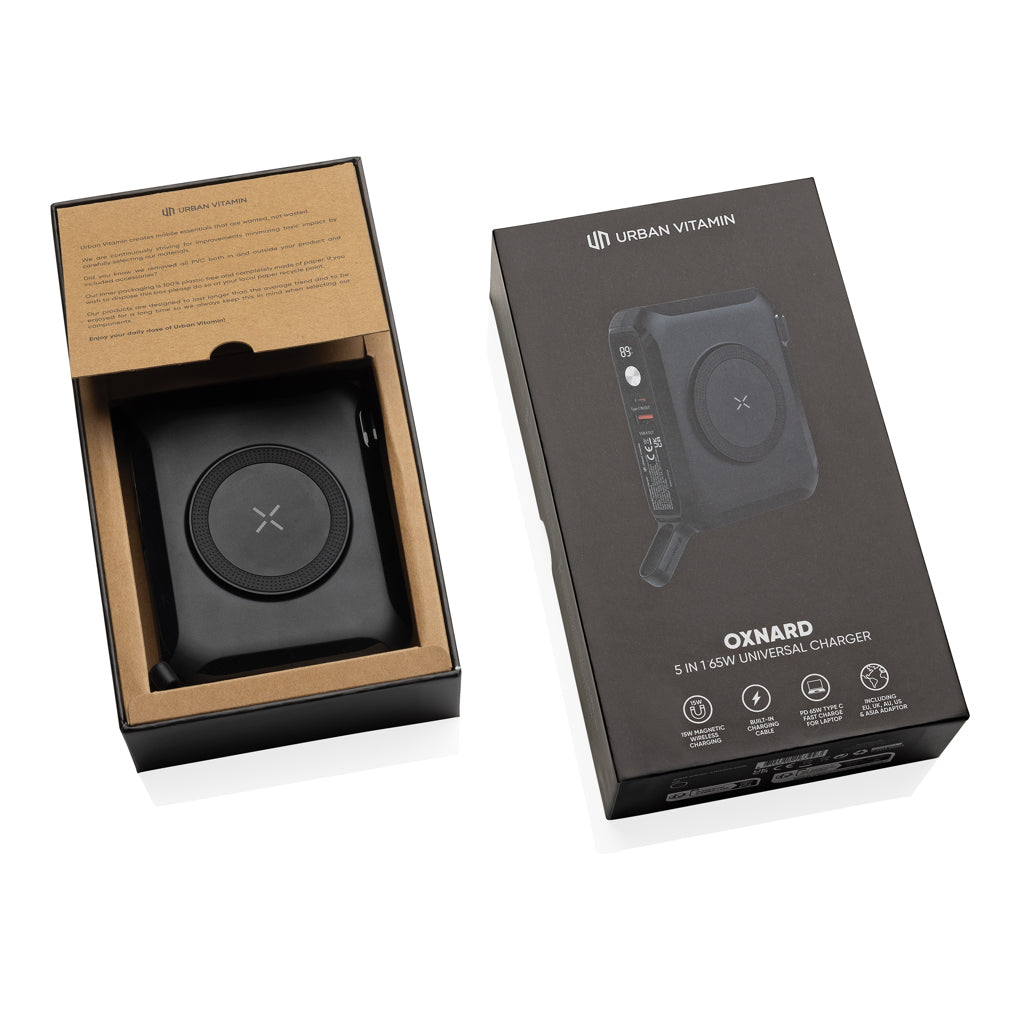 Urban Vitamin Oxnard 5 in 1 65W universal charger - Black