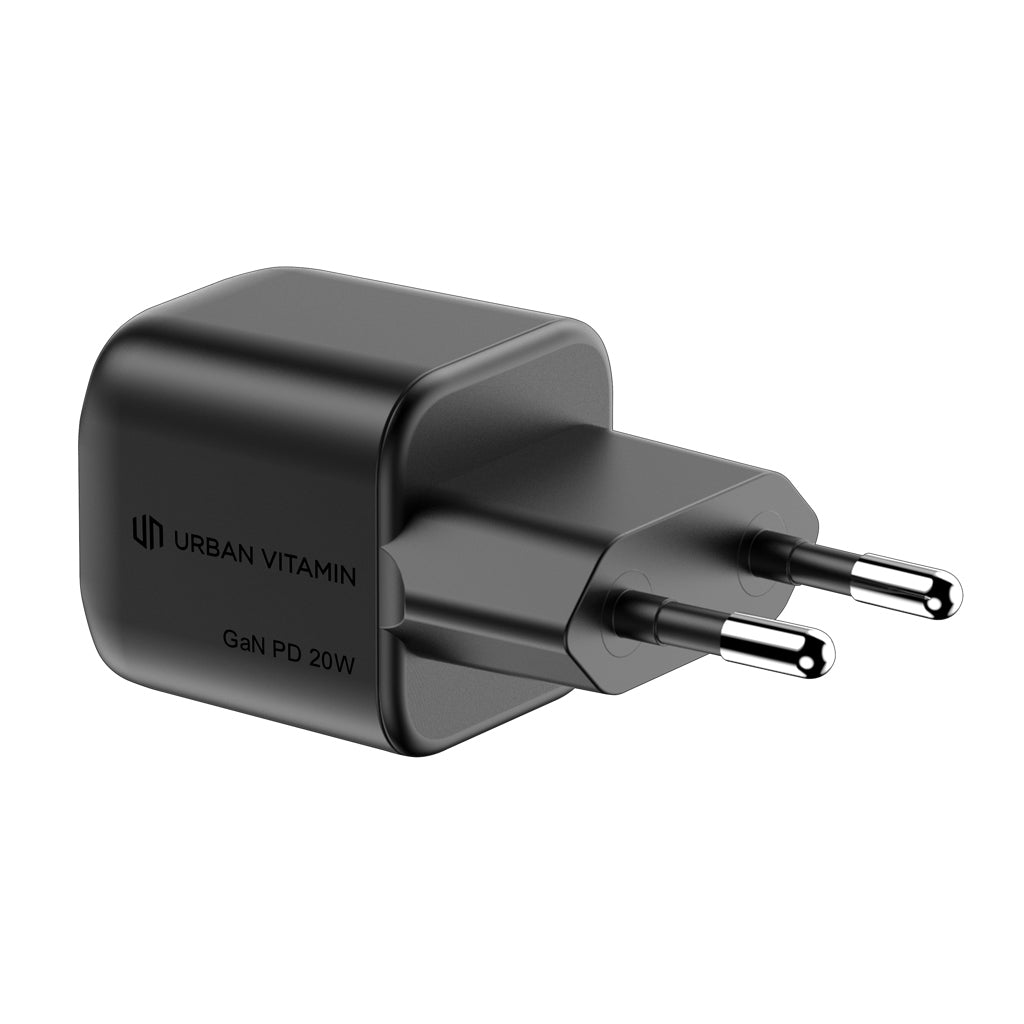 Urban Vitamin Monterey RCS recycled plastic 20W GAN charger - Black