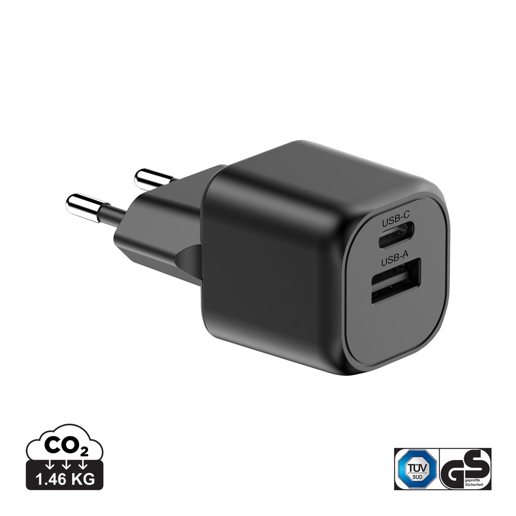 Urban Vitamin Monterey RCS recycled plastic 20W GAN charger - Black