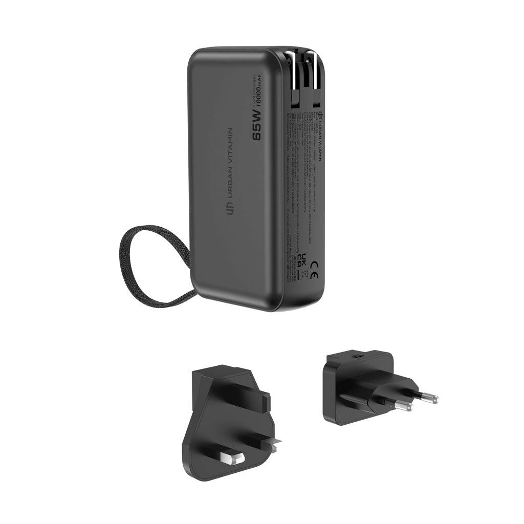 Urban Vitamin Eureka hybrid GANcharger 10000mah powerbank65W - Black