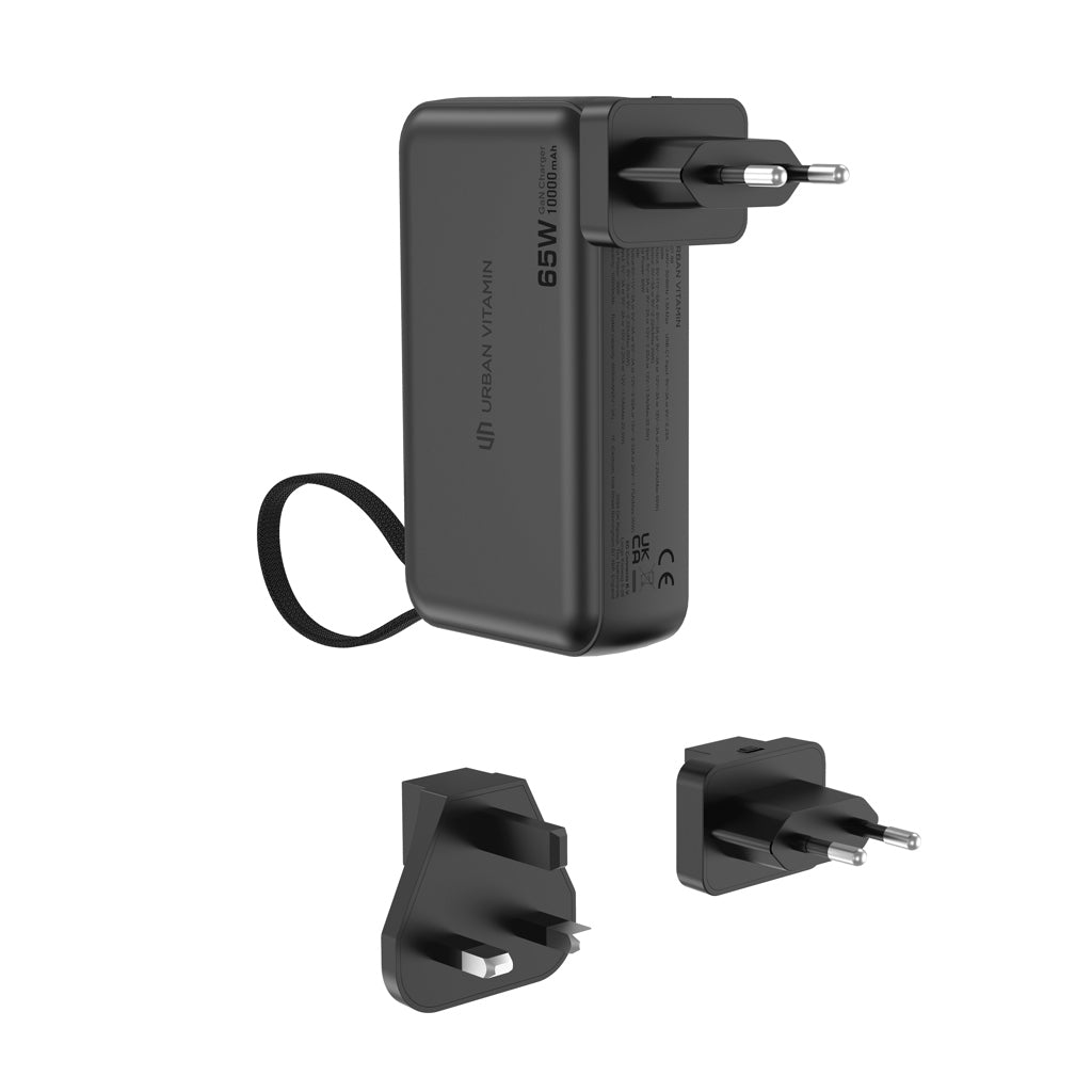 Urban Vitamin Eureka hybrid GANcharger 10000mah powerbank65W - Black