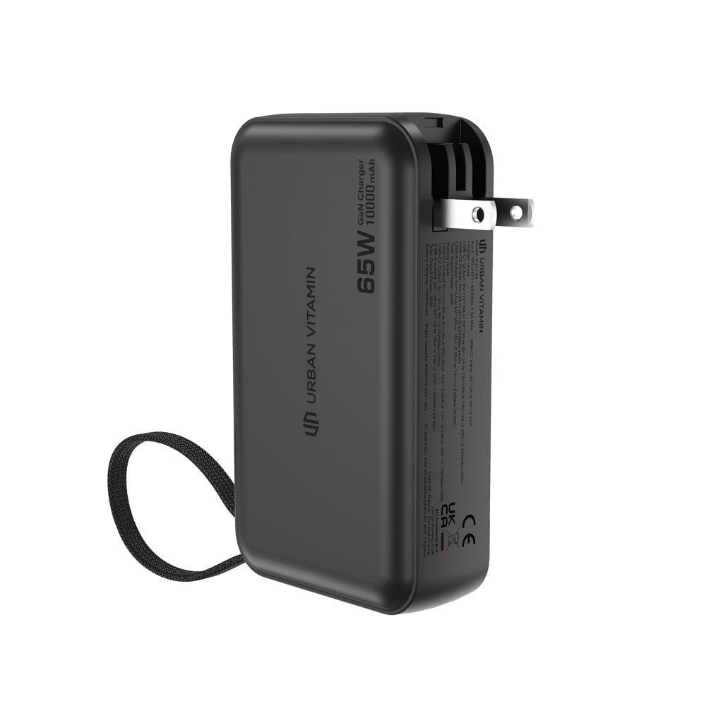 Urban Vitamin Eureka hybrid GANcharger 10000mah powerbank65W - Black