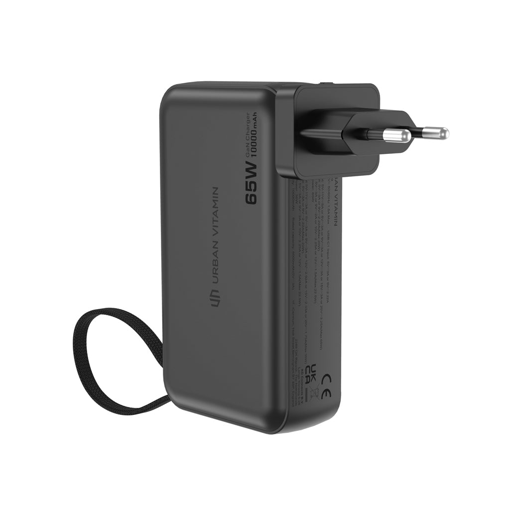 Urban Vitamin Eureka hybrid GANcharger 10000mah powerbank65W - Black