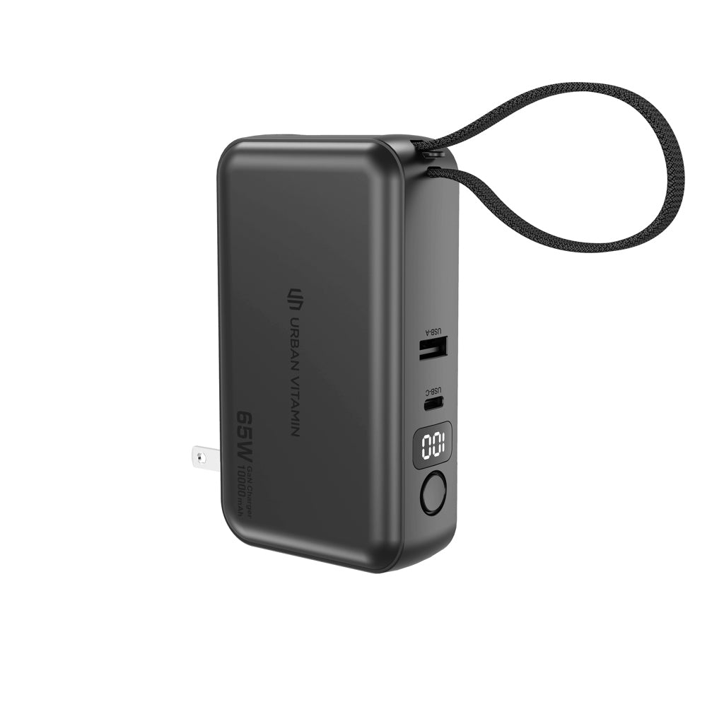 Urban Vitamin Eureka hybrid GANcharger 10000mah powerbank65W - Black
