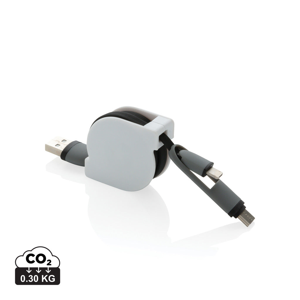 Push Button Retractable Cable 3-in-1 retractable cable