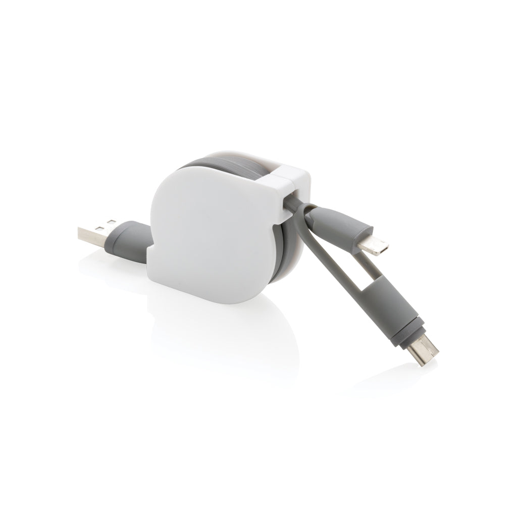 3-in-1 retractable cable - Grey