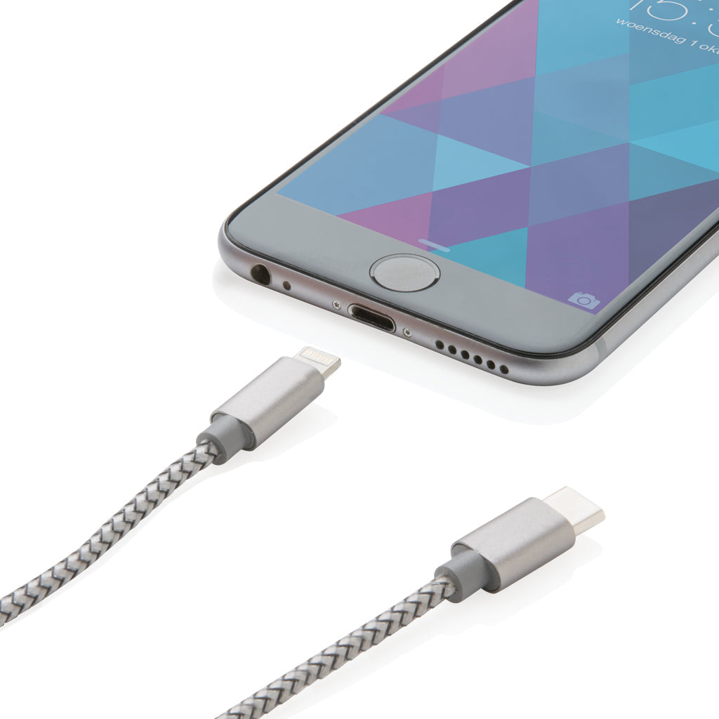 3-in-1 braided cable - Grey