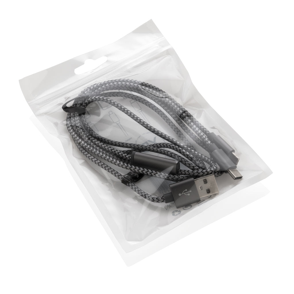 3-in-1 braided cable - Grey
