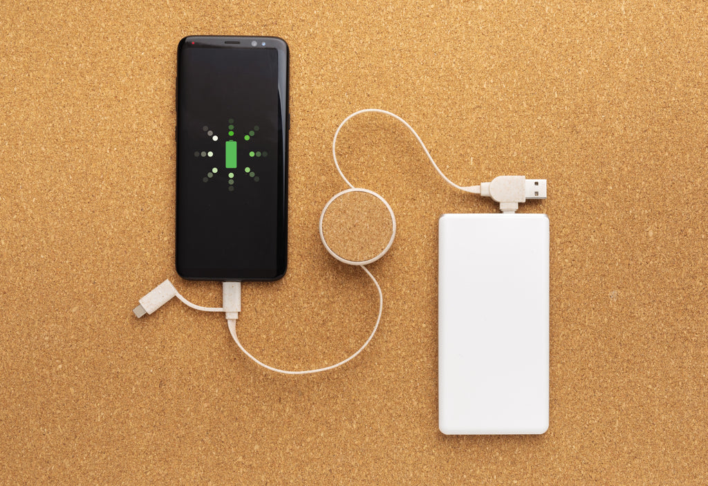 Cork and Wheat 6-in-1 retractable cable - Khaki