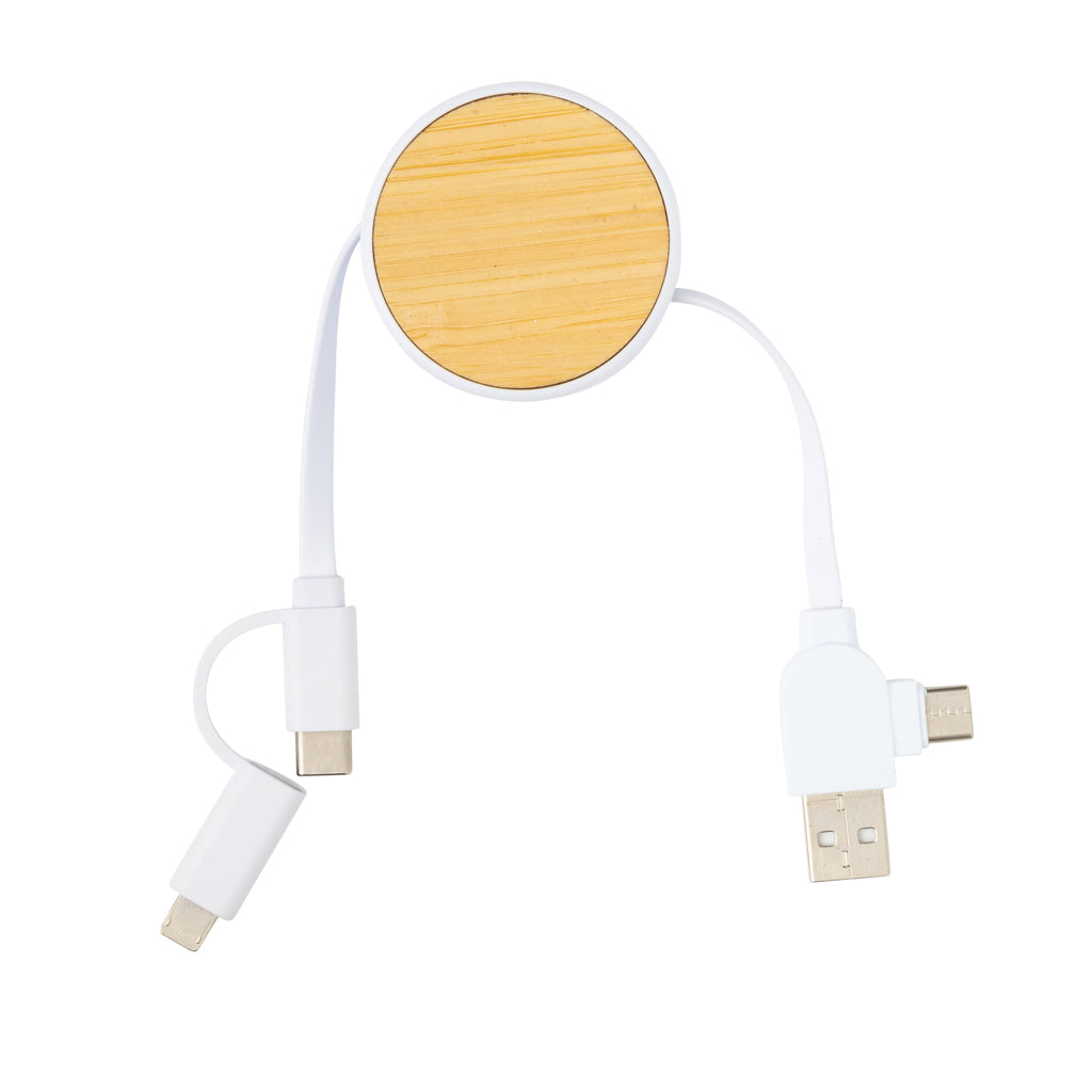 RCS recycled plastic Ontario 6-in-1 retractable cable - White