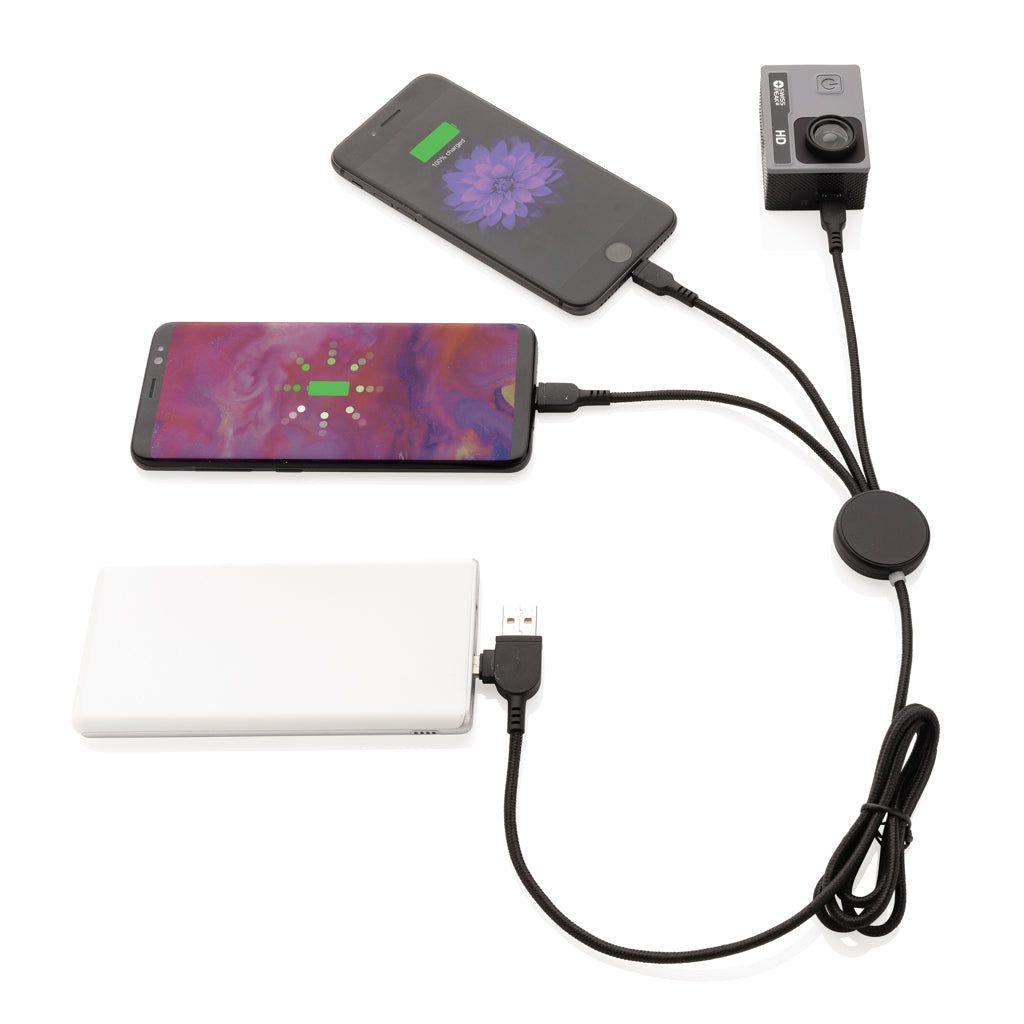 Light up logo 6-in-1 cable - Black