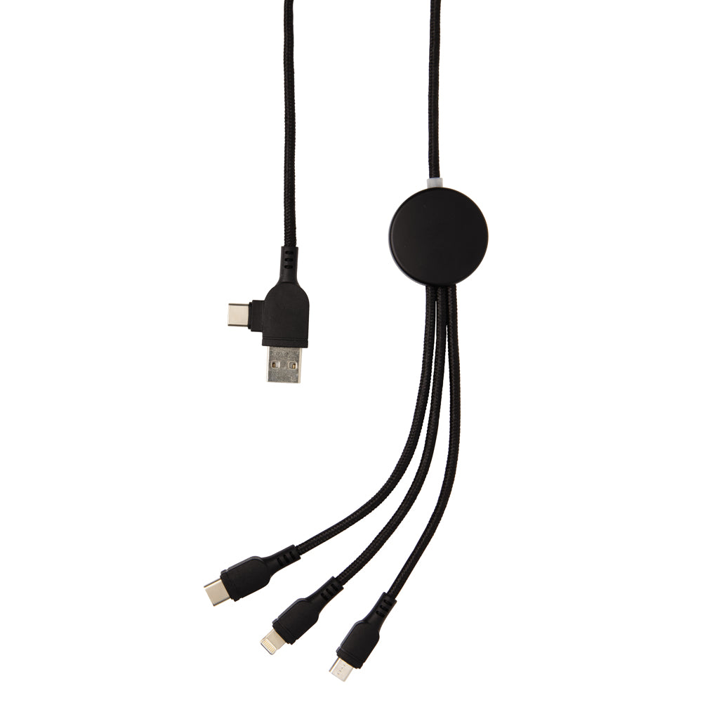 Light up logo 6-in-1 cable - Black