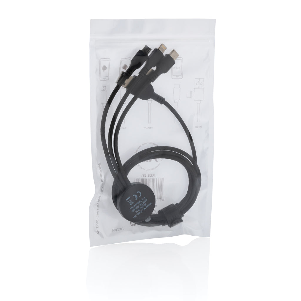 Light up logo 6-in-1 cable - Black
