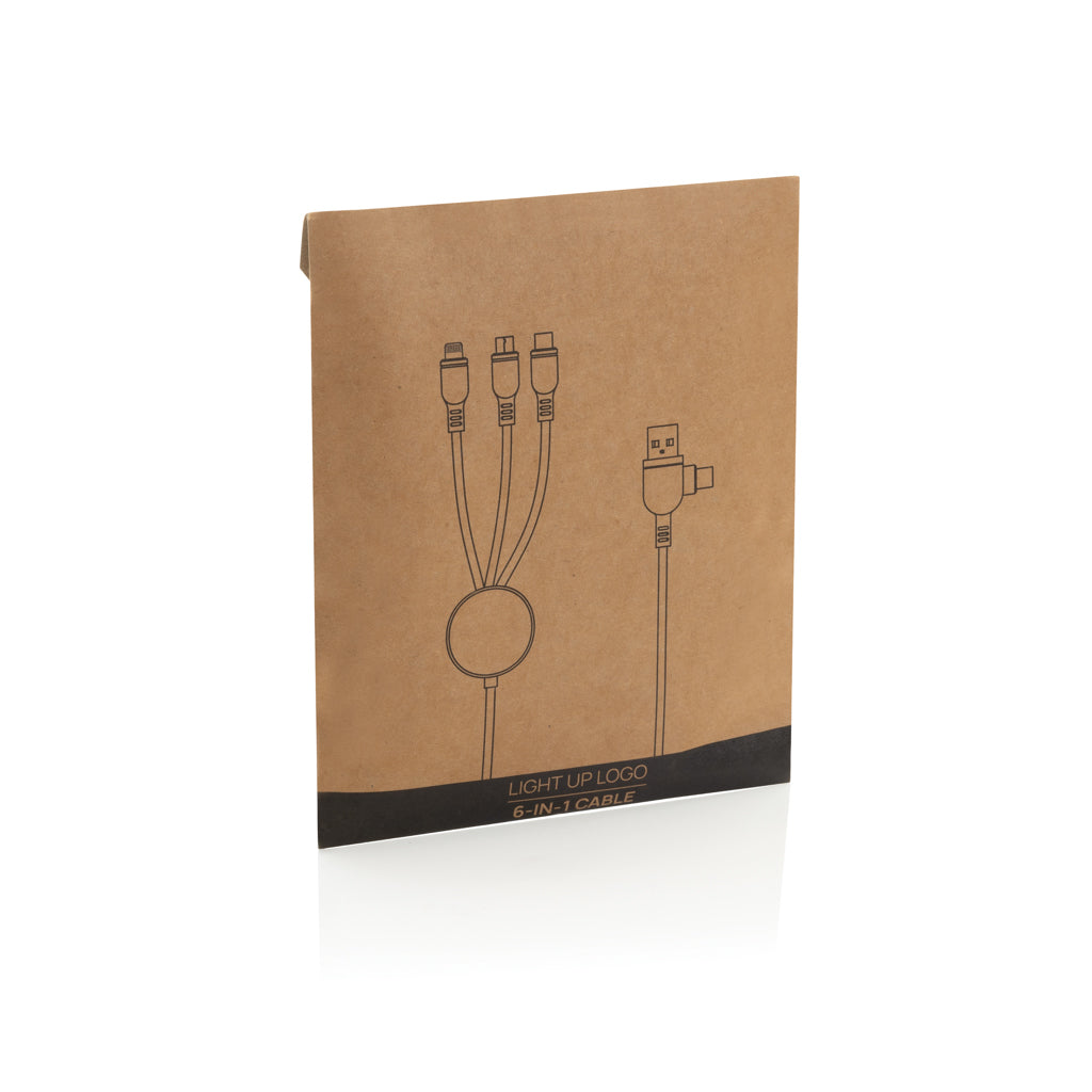 Light up logo 6-in-1 cable - Black