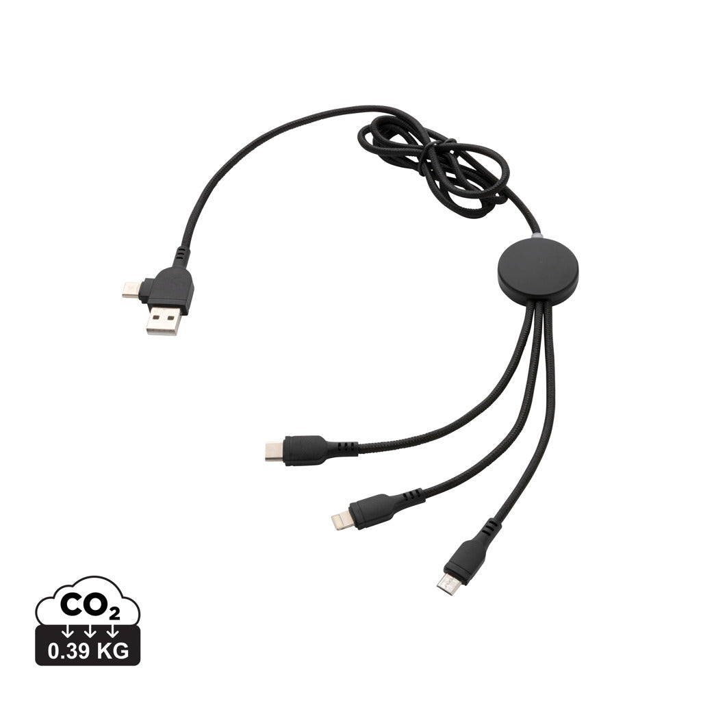 Light up logo 6-in-1 cable - Black