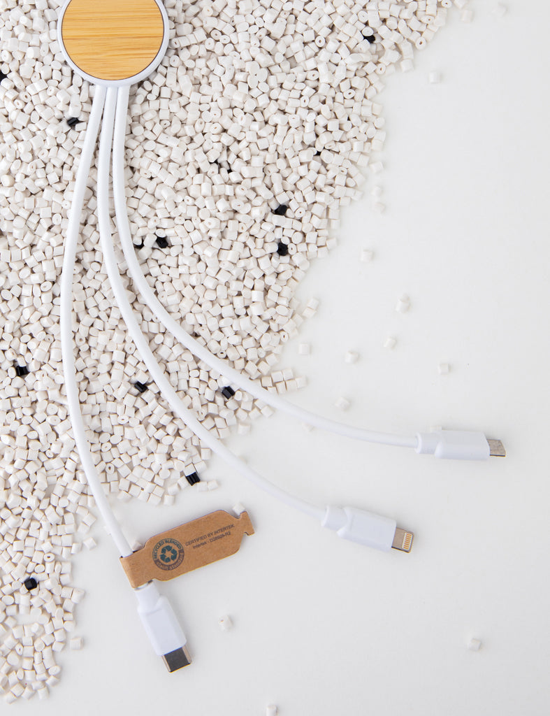 RCS recycled plastic Ontario 6-in-1 cable - White