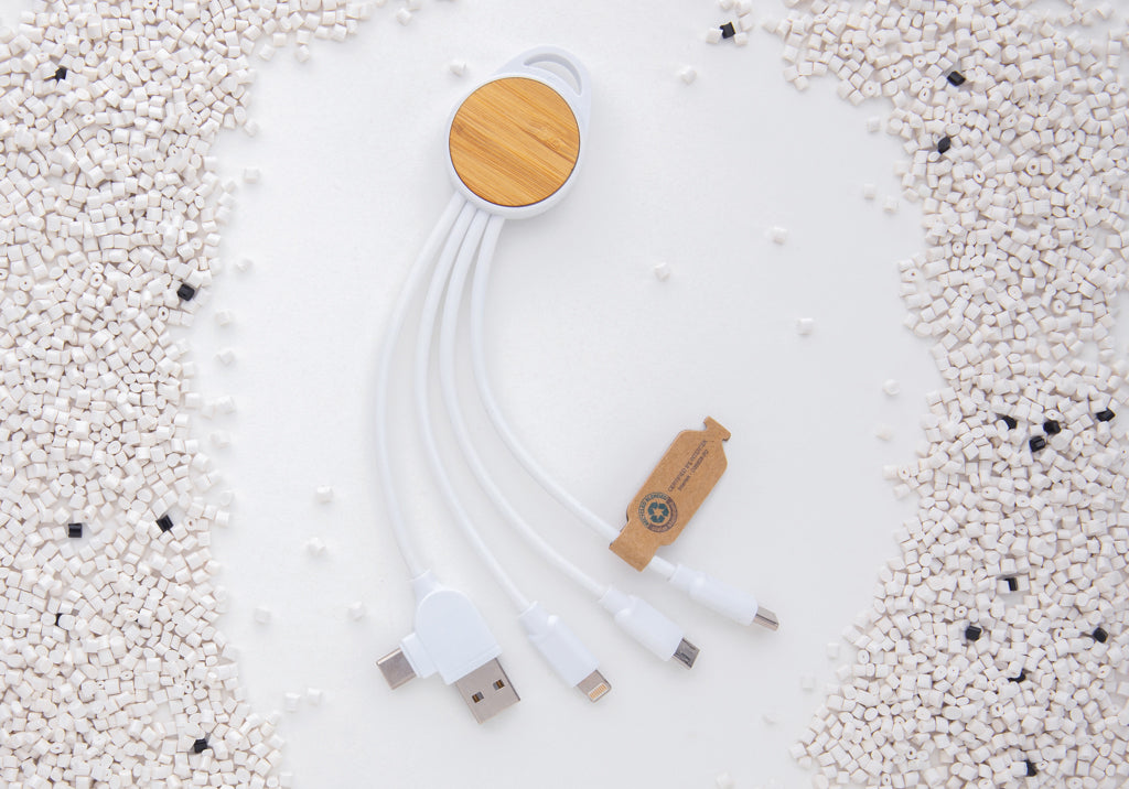 RCS recycled plastic Ontario 6-in-1 round cable - White
