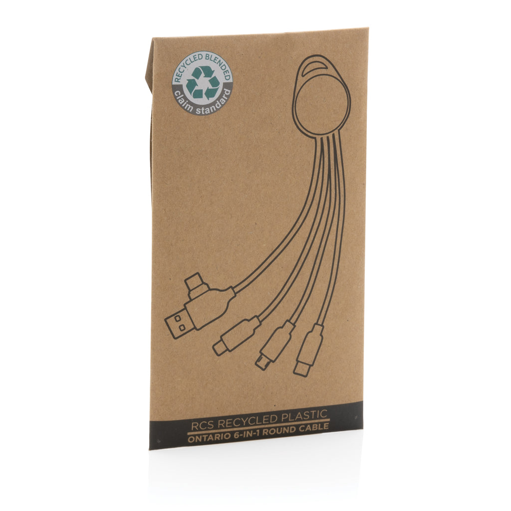 RCS recycled plastic Ontario 6-in-1 round cable - White