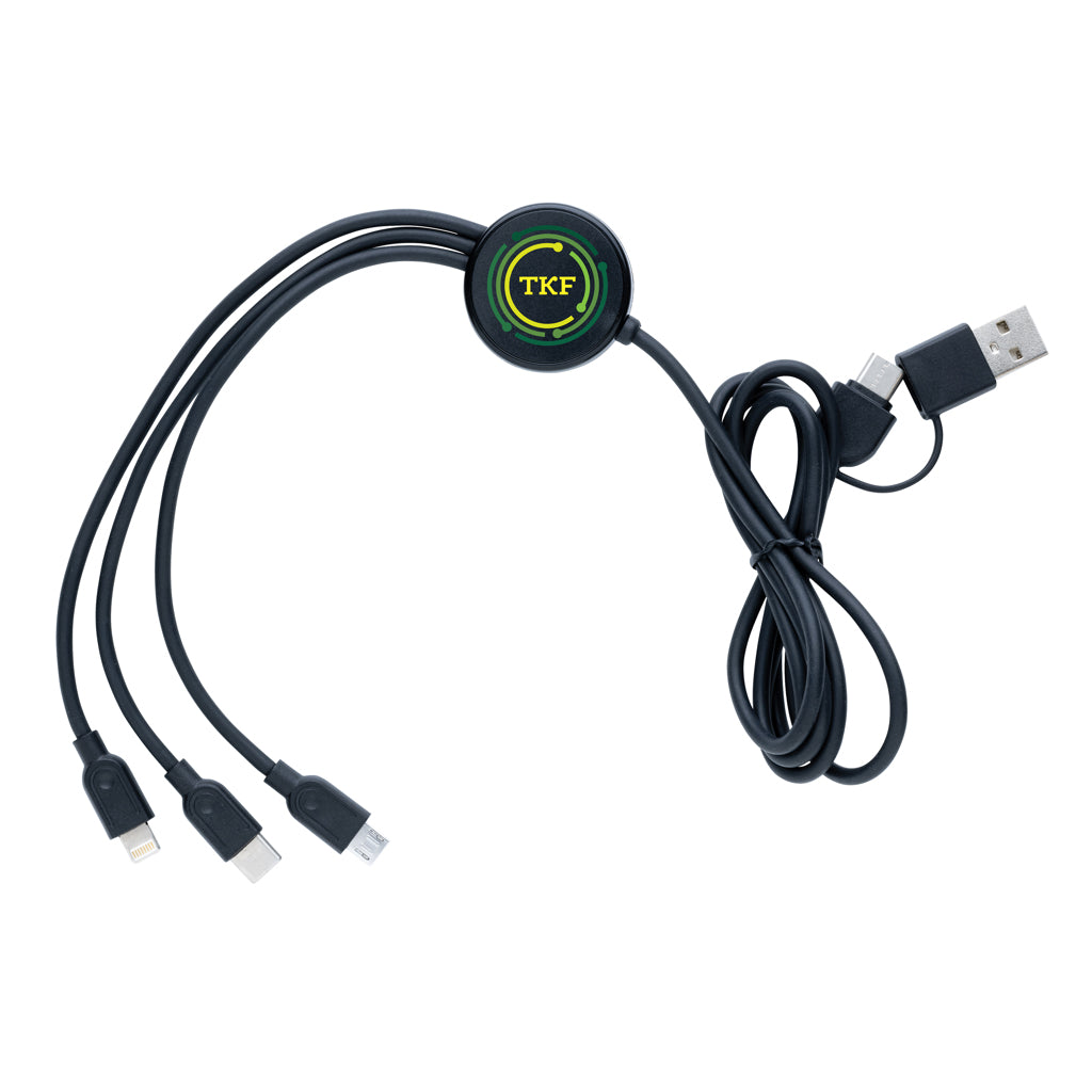 RCS recycled TPE and recycled plastic 6-in-1 cable - Black