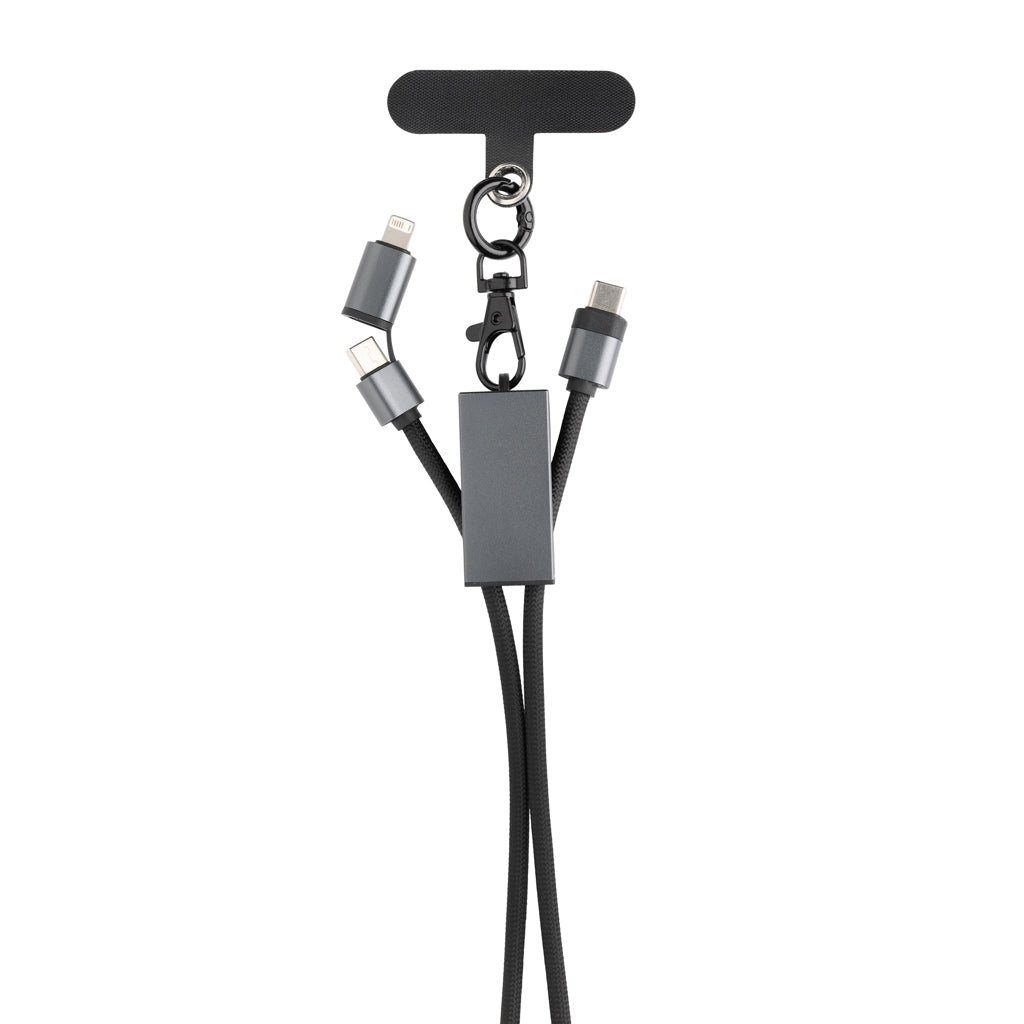 Terra RCS recycled PET phone cord with 60W dual charge cable - Grey