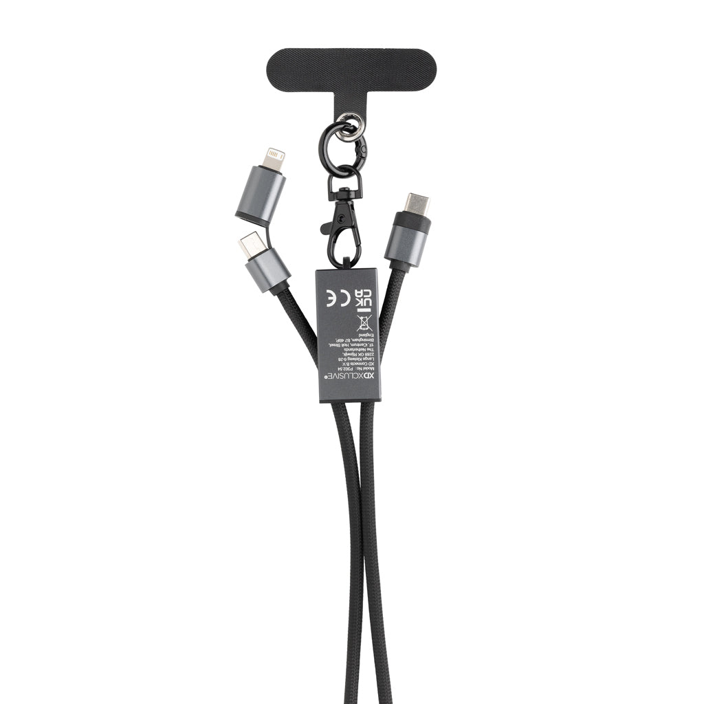 Terra RCS recycled PET phone cord with 60W dual charge cable - Grey
