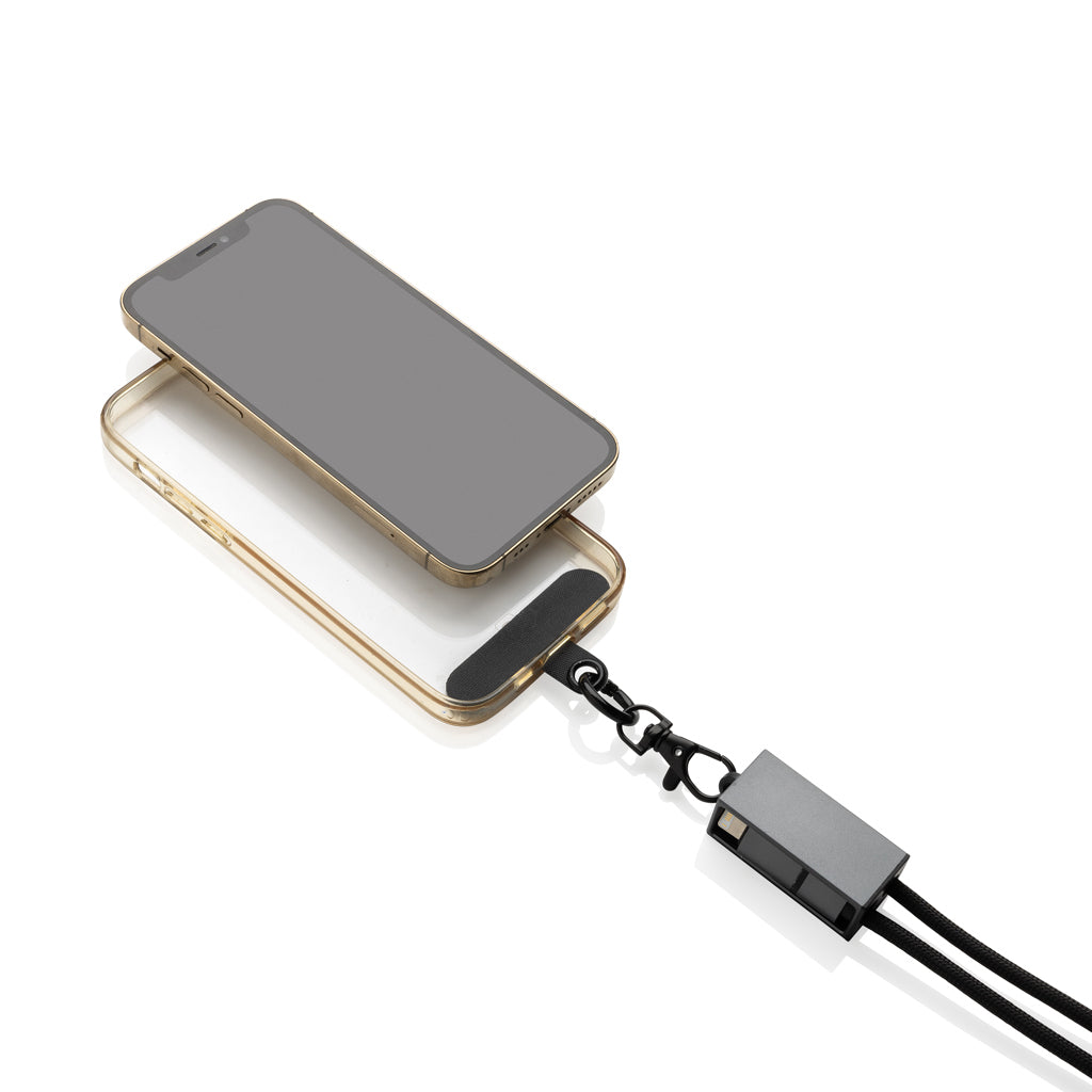 Terra RCS recycled PET phone cord with 60W dual charge cable - Grey