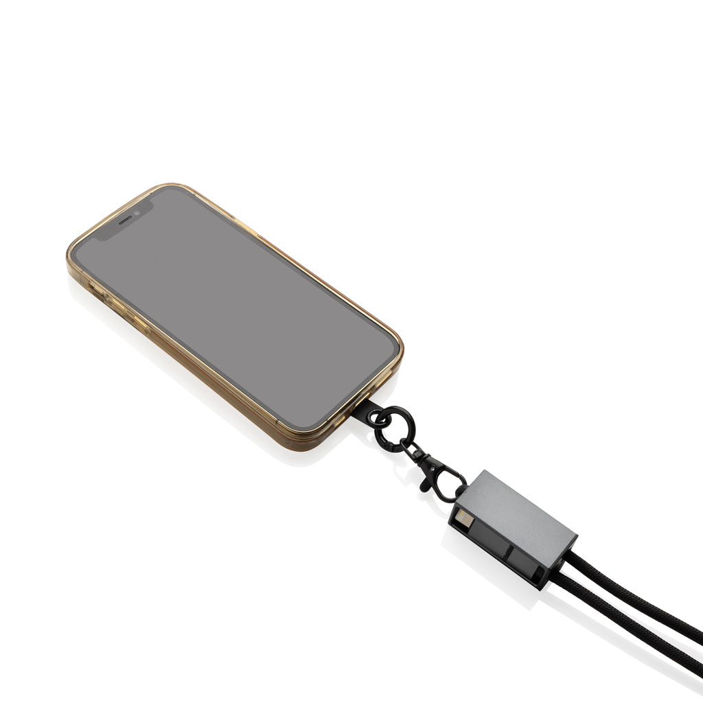 Terra RCS recycled PET phone cord with 60W dual charge cable - Grey