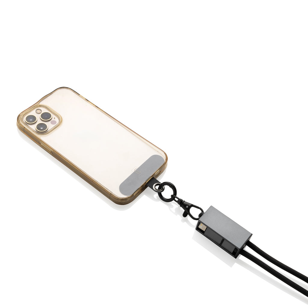 Terra RCS recycled PET phone cord with 60W dual charge cable - Grey