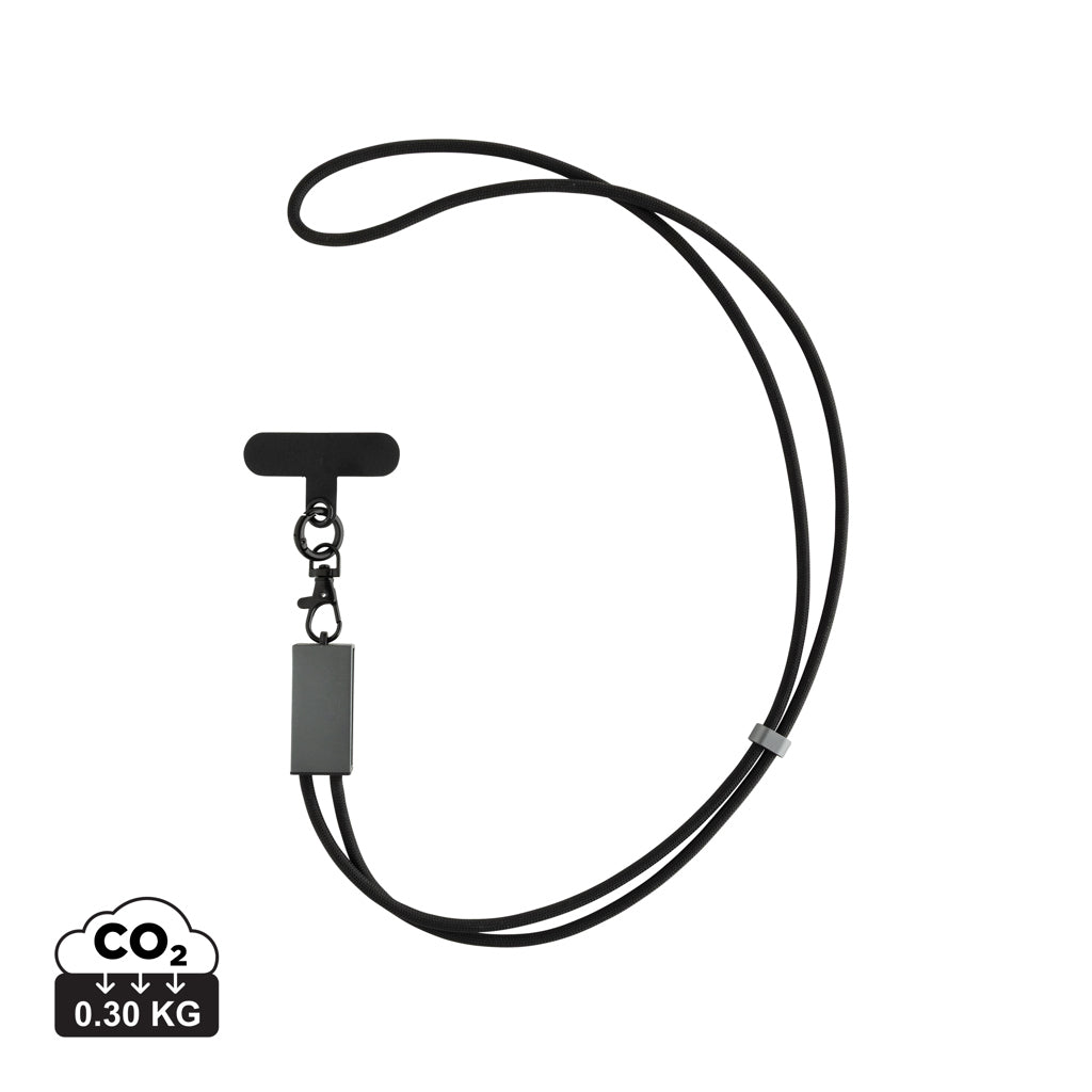 Terra RCS recycled PET phone cord with 60W dual charge cable - Grey