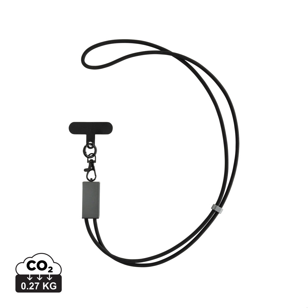 Terra RCS recycled PET phone cord with 60W dual charge cable - Grey