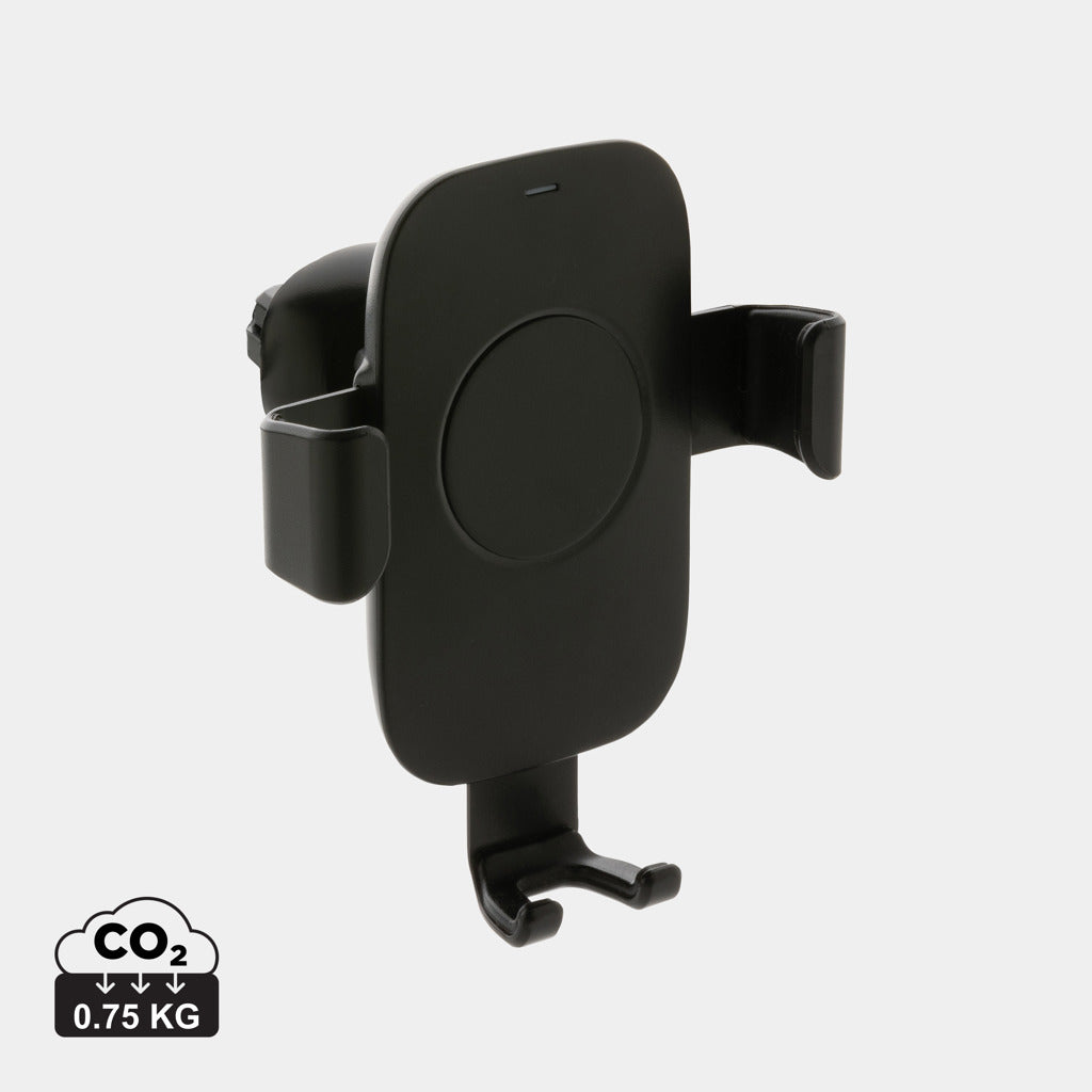 RCS recycled plastic 10W wireless charging car holder - Black