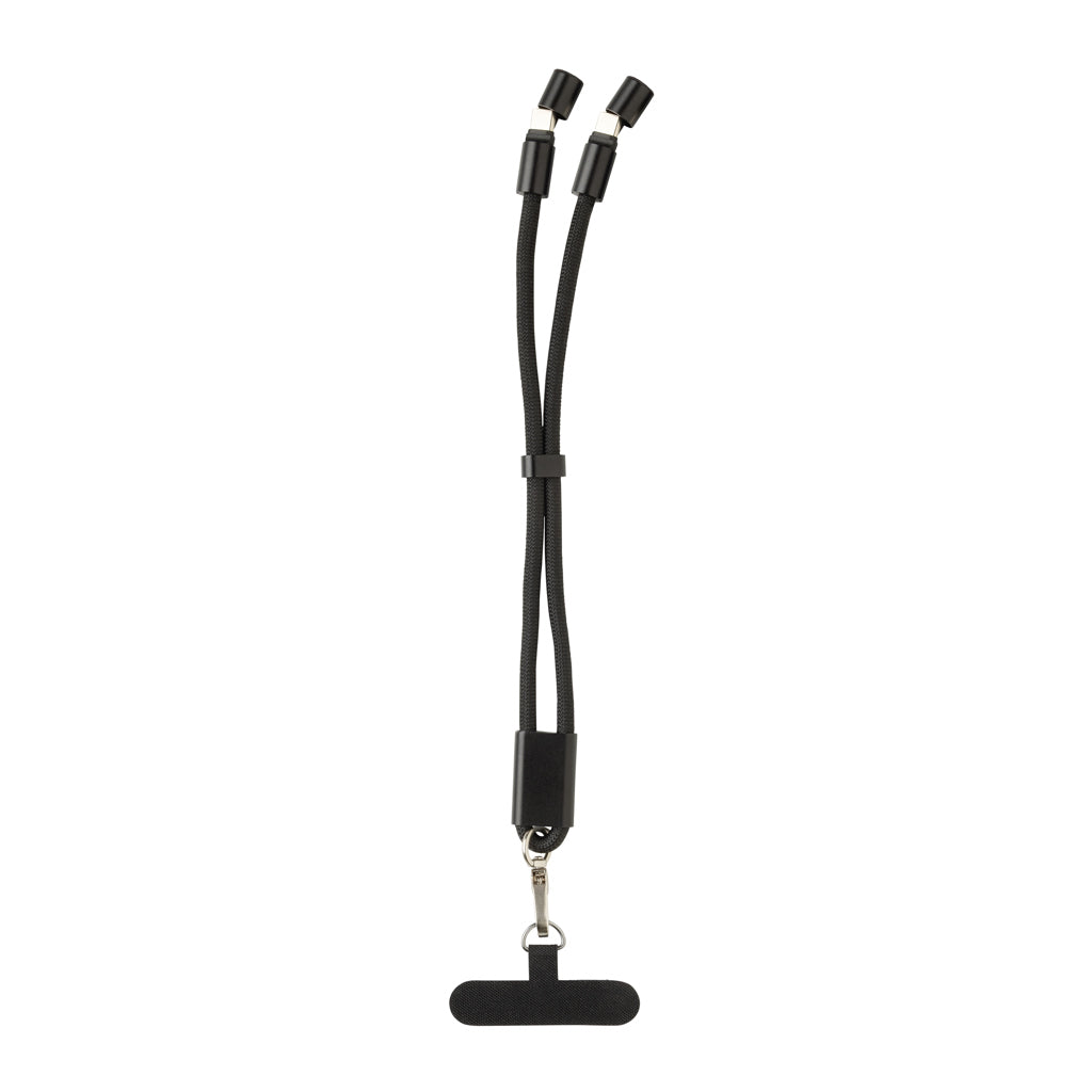 LoopAmp RCS RPET adjustable phone wrist strap 60W cable - Black