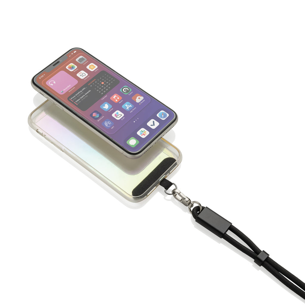 LoopAmp RCS RPET adjustable phone wrist strap 60W cable - Black